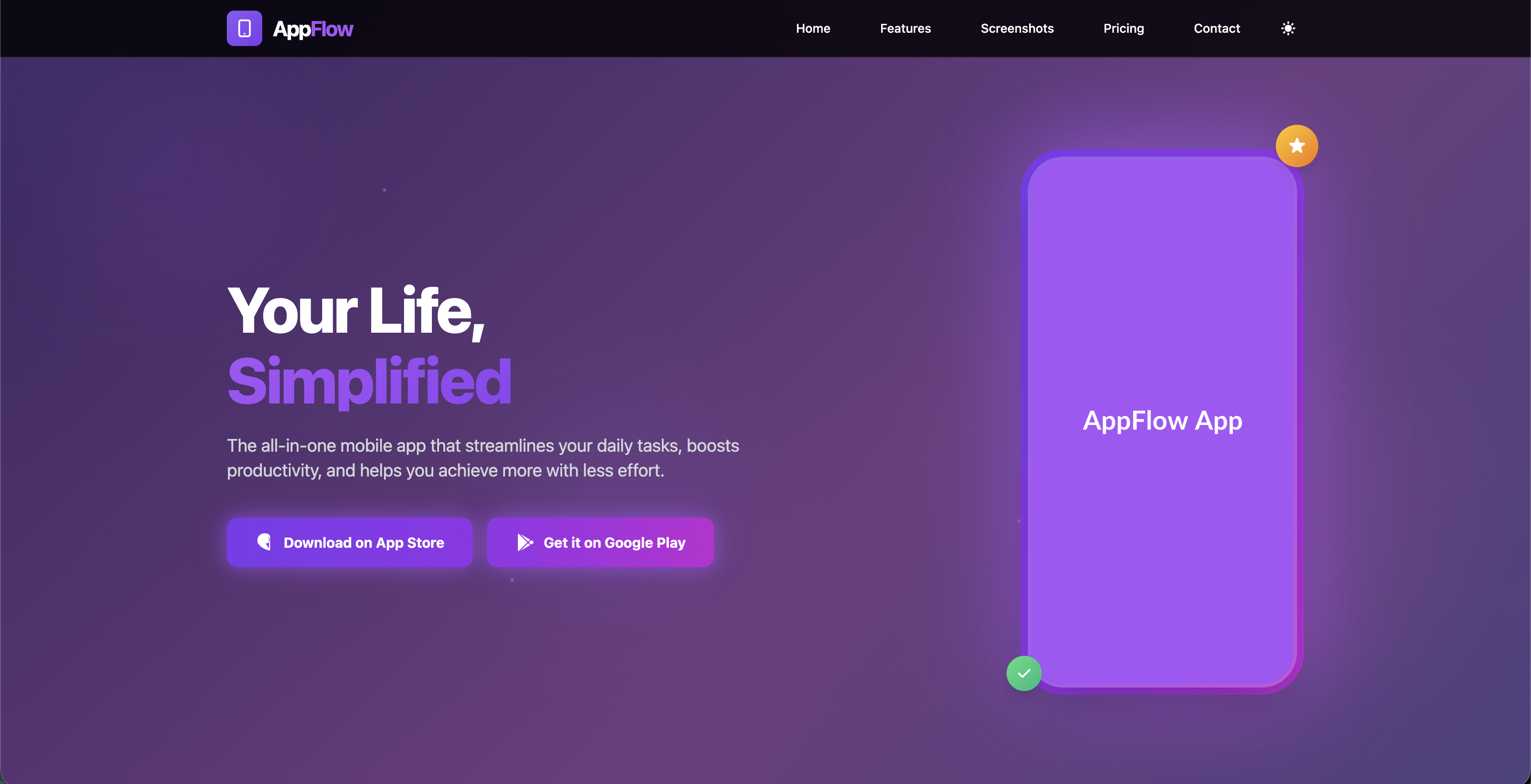 AppFlow - Premium Tailwind CSS Template Preview