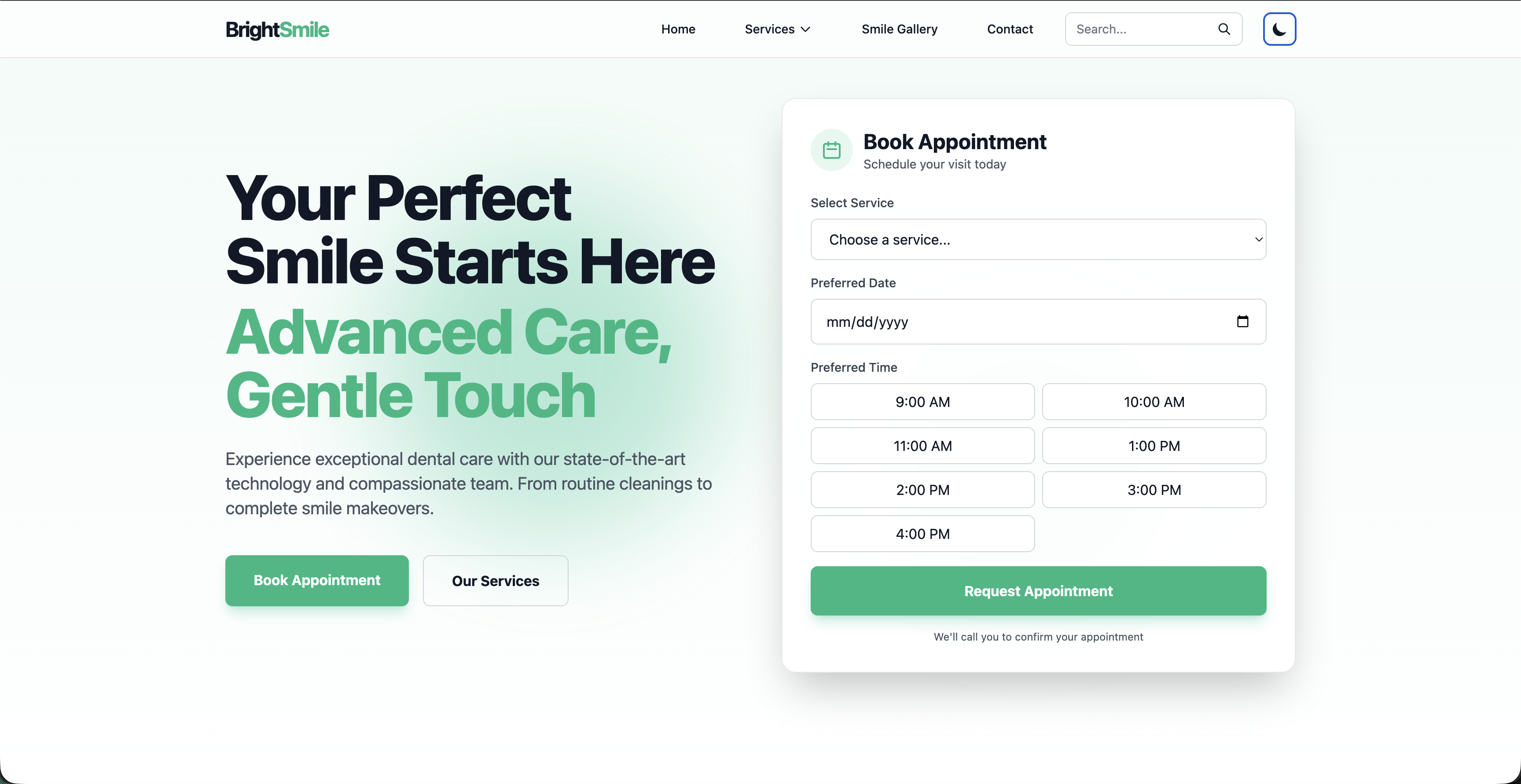 BrightSmile - Premium Tailwind CSS Template Preview