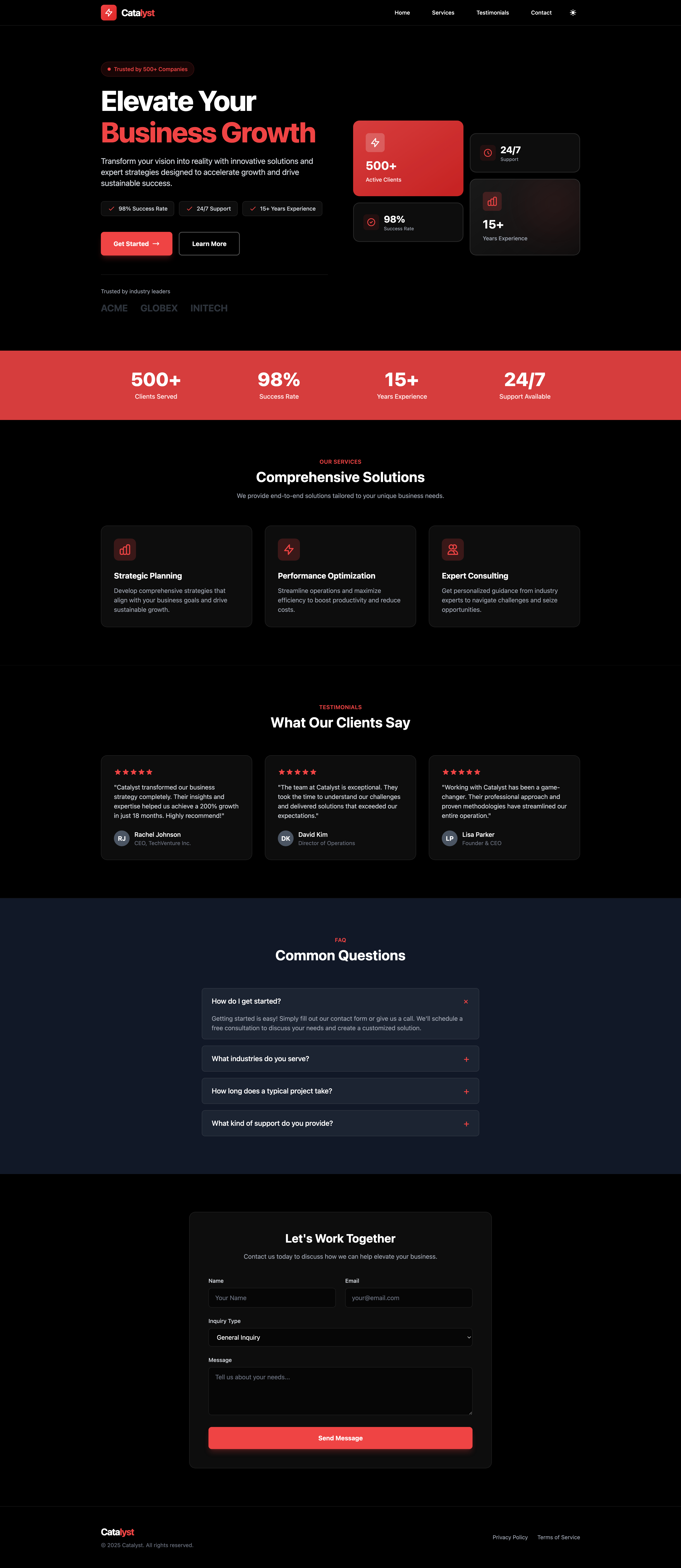 Catalyst Template Screenshot 3