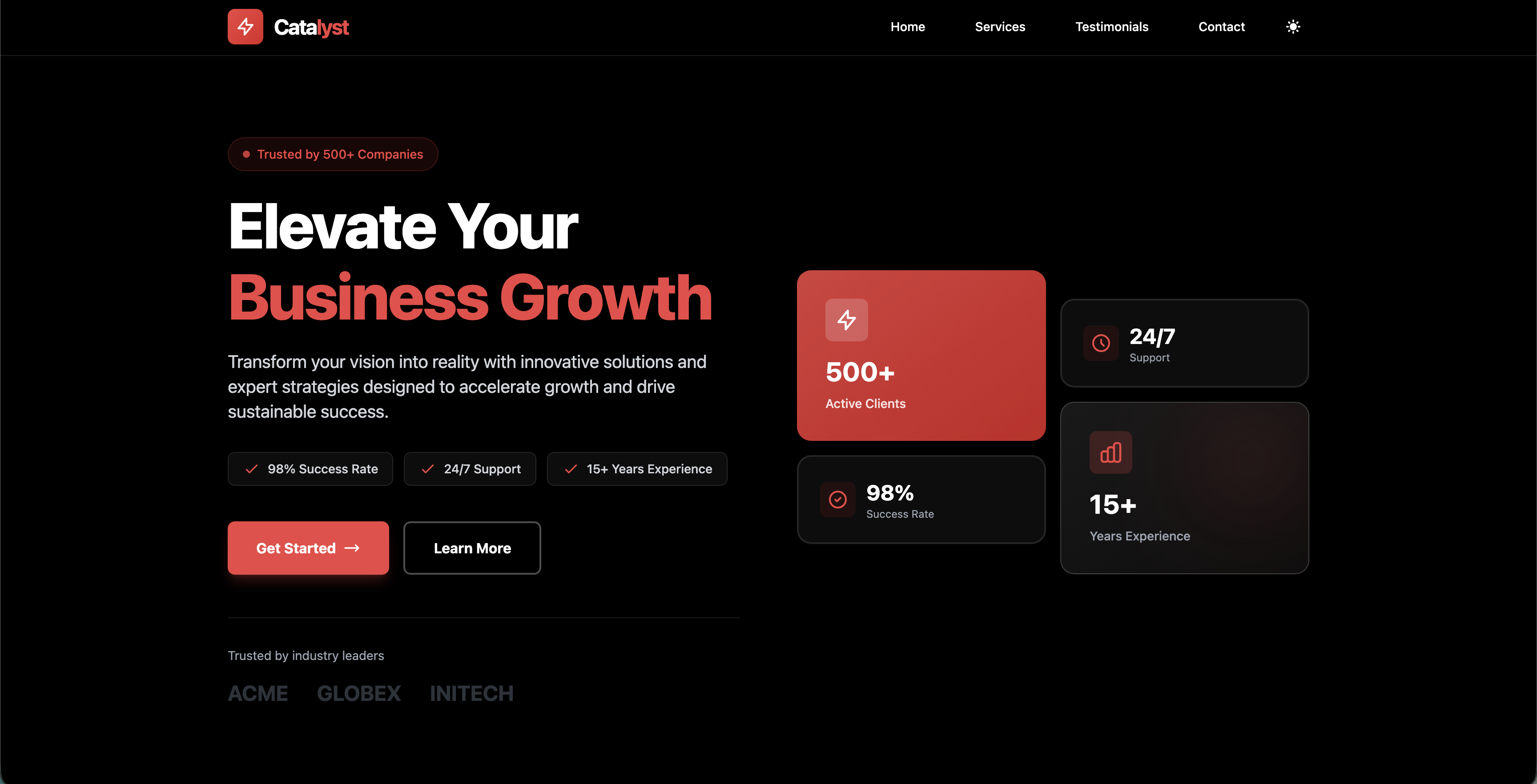 Catalyst - Premium Tailwind CSS Template Preview