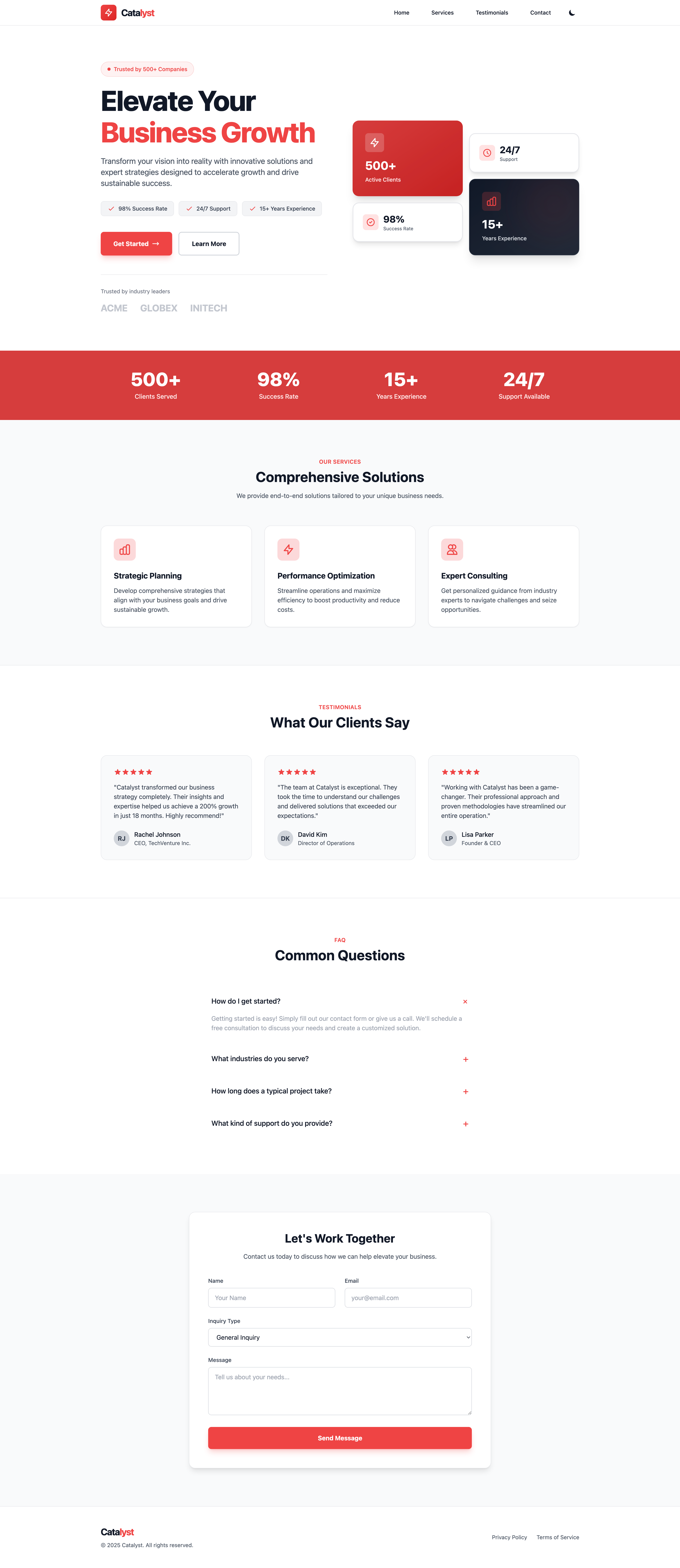 Catalyst Template Screenshot 4