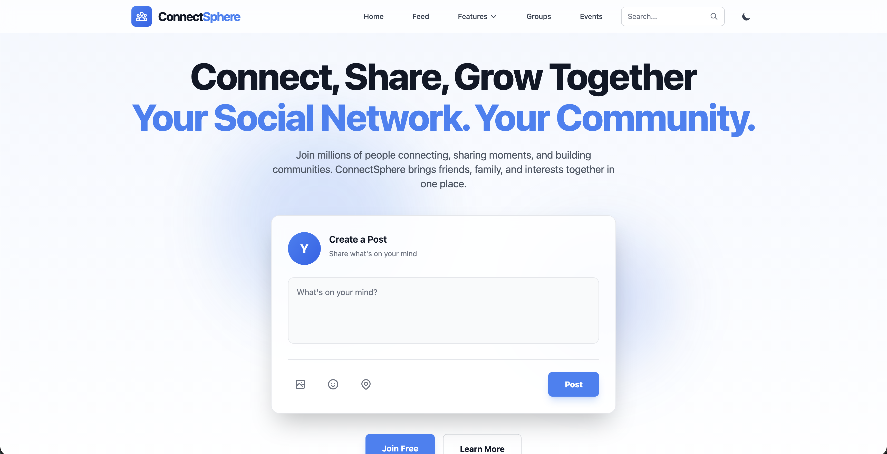 ConnectSphere - Premium Tailwind CSS Template Preview