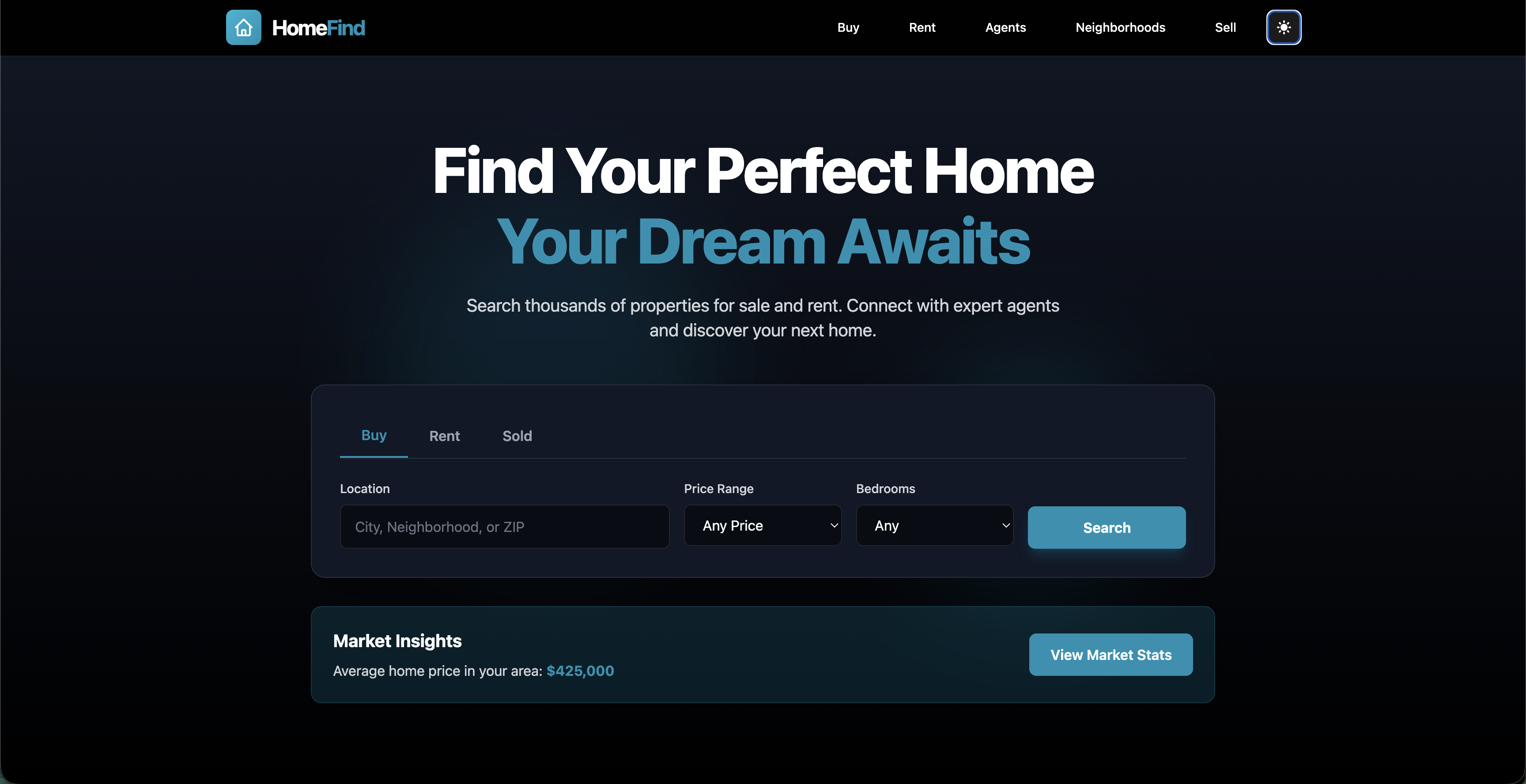 HomeFind - Premium Tailwind CSS Template Preview