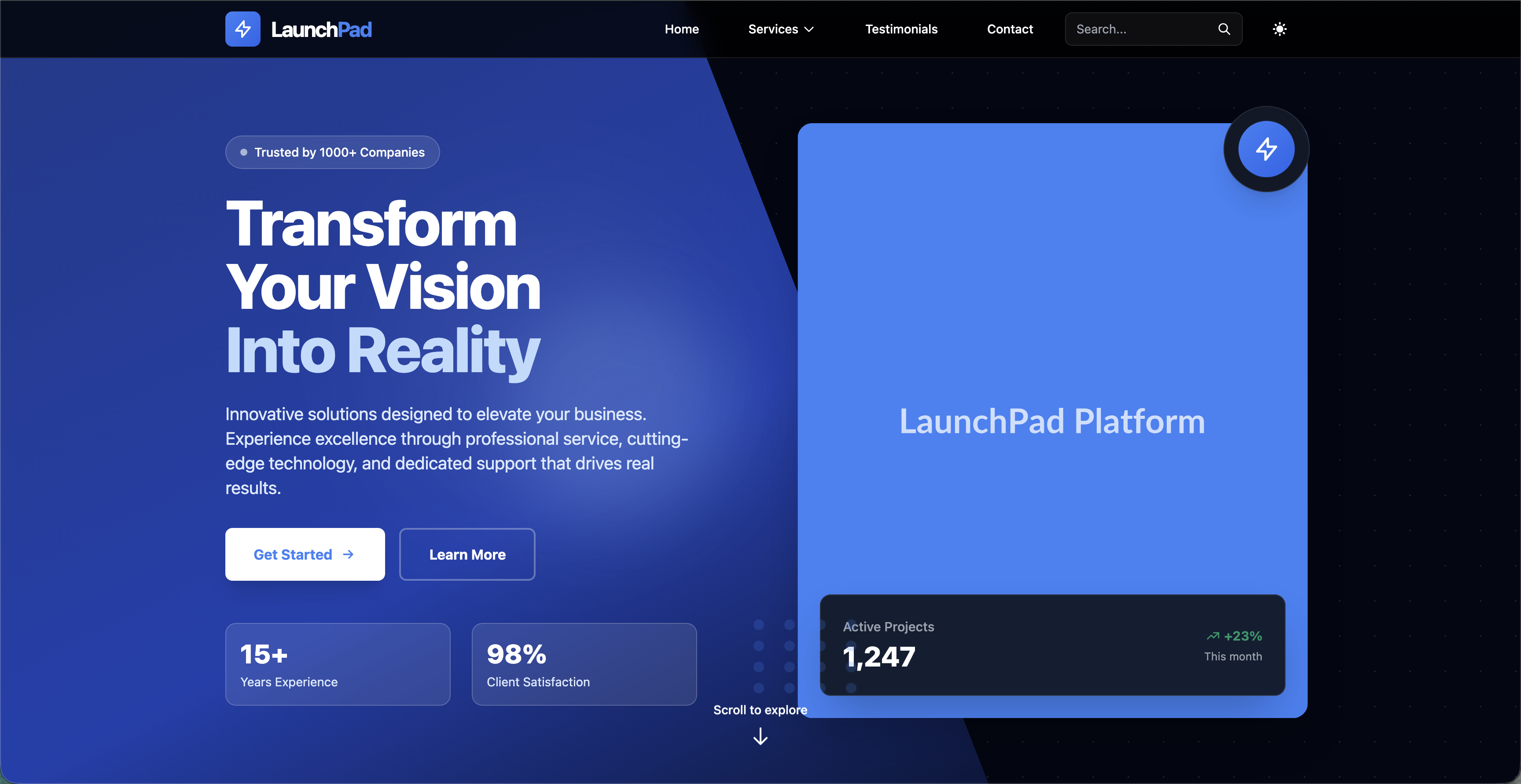 LaunchPad - Premium Tailwind CSS Template Preview