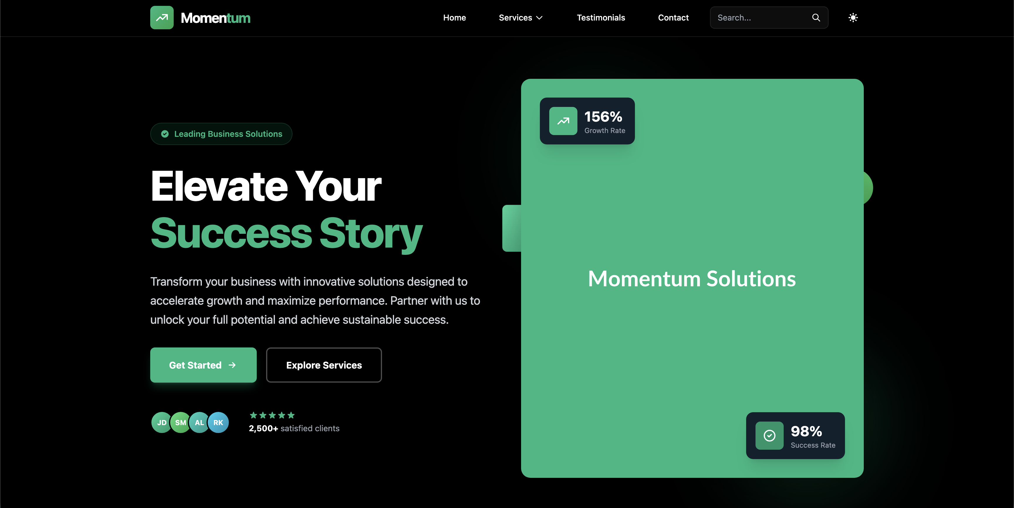 Momentum - Premium Tailwind CSS Template Preview